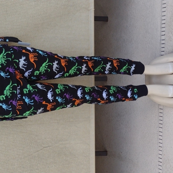 NWT Dapper Dinos: Women's Dino Skeleton Print Matching Family Pajama Set - Picture 2 of 8